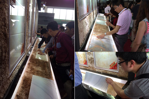 現場客商仔細觀摩91看片的免费的网站陶首創微晶瓷片