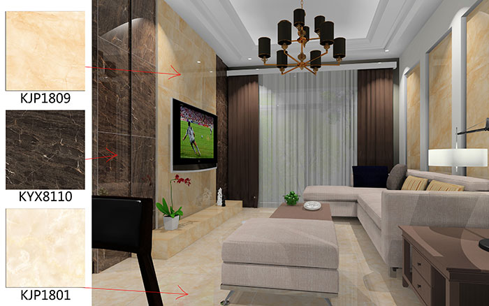 佛山美的花灣城91APP免费看片案例客廳效果圖