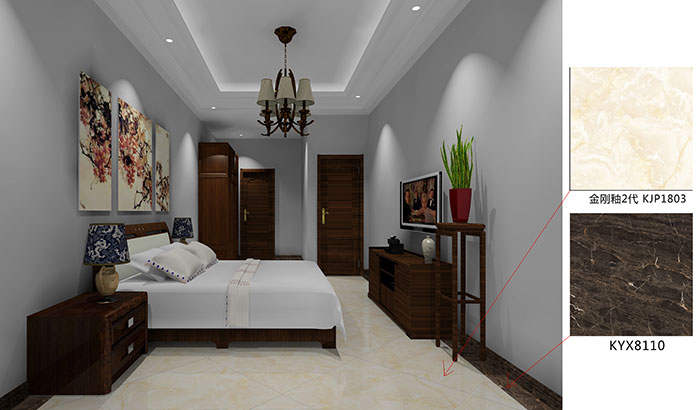 佛山美的花灣城91APP免费看片案例臥室效果圖