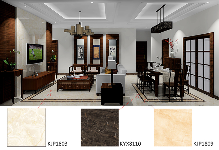 佛山美的花灣城91APP免费看片案例客廳效果圖