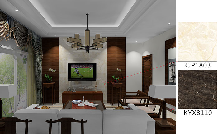 佛山美的花灣城91APP免费看片案例客廳效果圖