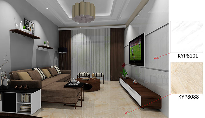 佛山美的花灣城91APP免费看片案例客廳效果圖