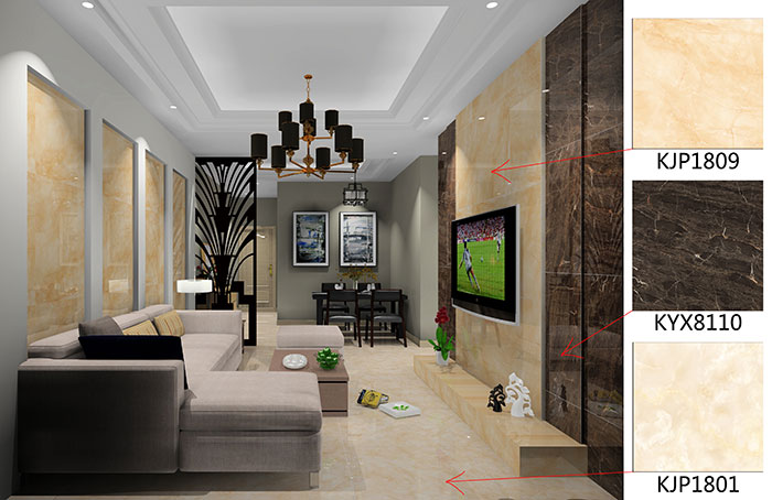 佛山美的花灣城91APP免费看片案例客廳效果圖